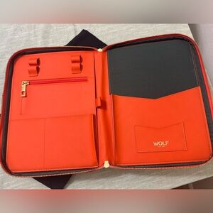 WOLF Vibrant Red Leather Organizer